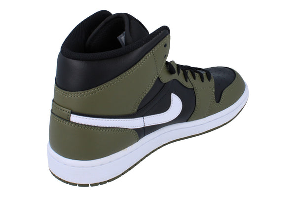 Nike Air Jordan 1 Mid Mens Trainers Dq8426  092 - Black White Medium Olive Sail 092 - Photo 0