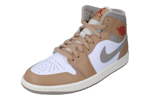 Nike Air Jordan 1 Mid Mens Trainers Dq8426 200 - Hemp Fire Red White 200 - Photo 0