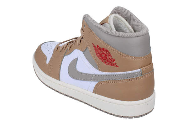 Nike Air Jordan 1 Mid Mens Trainers Dq8426 200 - Hemp Fire Red White 200 - Photo 0