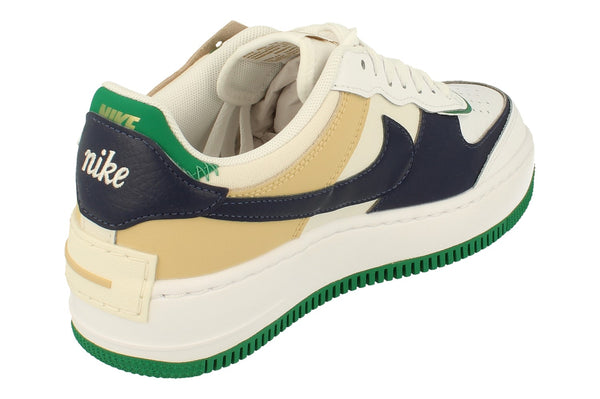 Nike Womens Air Force 1 Shadow Trainers Dz1847  102 - White Midnight Navy Malachite 102 - Photo 0