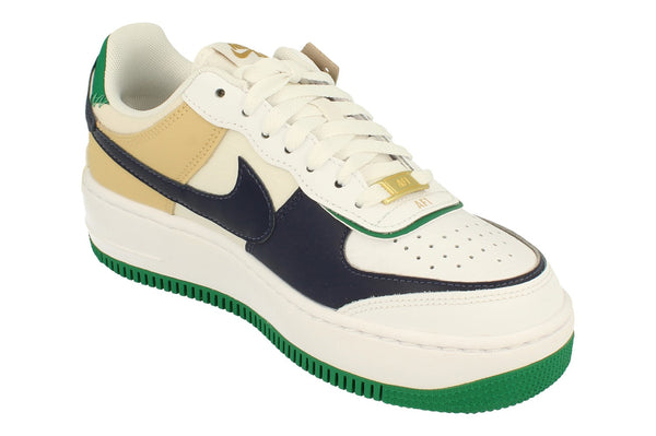 Nike Womens Air Force 1 Shadow Trainers Dz1847  102 - White Midnight Navy Malachite 102 - Photo 0