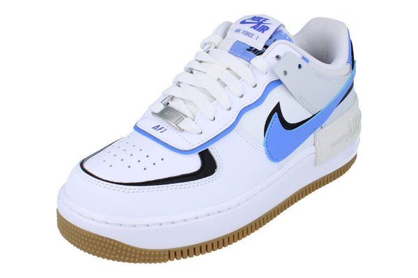 Nike Womens Air Force 1 Shadow Trainers Dz1847  109 - White Royal Pulse Black 109 - Photo 0