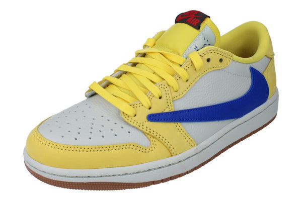 Nike Womens Air Jordan 1 Low Og Sp Travis Scott Trainers Dz4137 700 - Canary Racer Blue Light Silver 700 - Photo 0