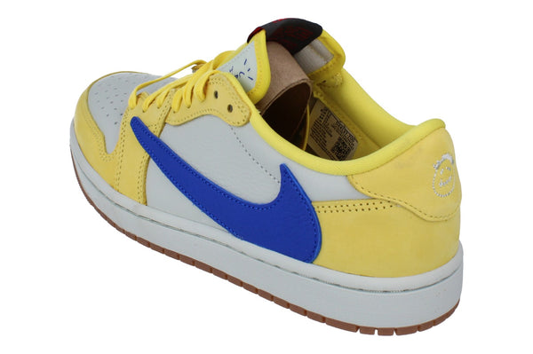 Nike Womens Air Jordan 1 Low Og Sp Travis Scott Trainers Dz4137 700 - Canary Racer Blue Light Silver 700 - Photo 0