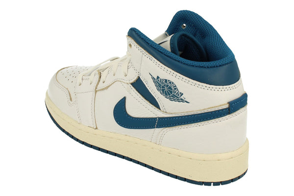 Nike Air Jordan 1 Mid SE GS Trainers Fn7432  141 - White Industrial Blue Sail 141 - Photo 0