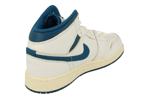 Nike Air Jordan 1 Mid SE GS Trainers Fn7432  141 - White Industrial Blue Sail 141 - Photo 0