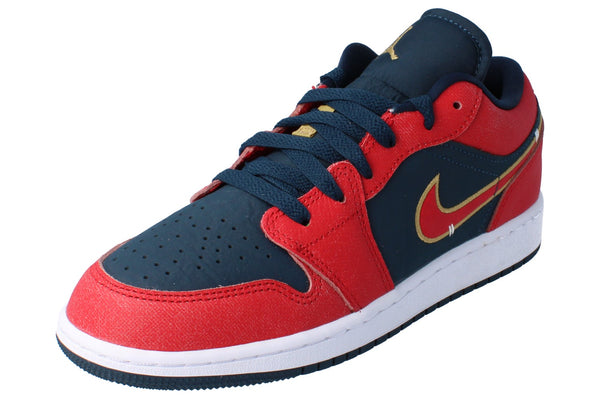 Nike Air Jordan 1 Low SE GS Trainers Fq7380  400 - Armory Navy Sport Red 400 - Photo 0