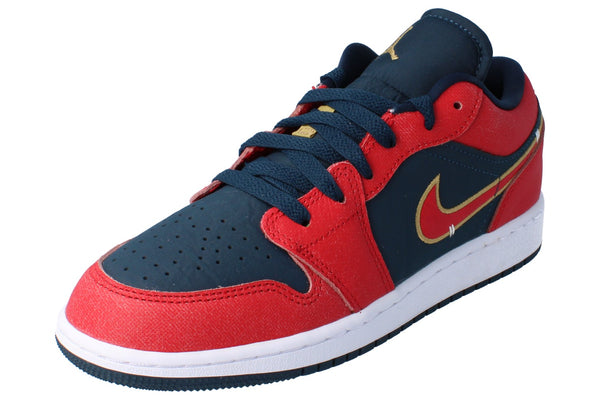 Nike Air Jordan 1 Low SE GS Trainers Fq7380  400 - Armory Navy Sport Red 400 - Photo 0