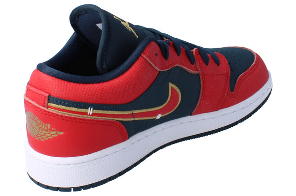 Nike Air Jordan 1 Low SE GS Trainers Fq7380  400 - Armory Navy Sport Red 400 - Photo 0