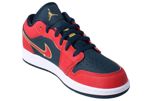 Nike Air Jordan 1 Low SE GS Trainers Fq7380  400 - Armory Navy Sport Red 400 - Photo 0