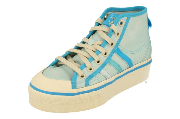 Adidas Originals Nizza Platform Mid Womens Trainers Sneakers GX4604 - Blue White Gx4604 - Photo 0