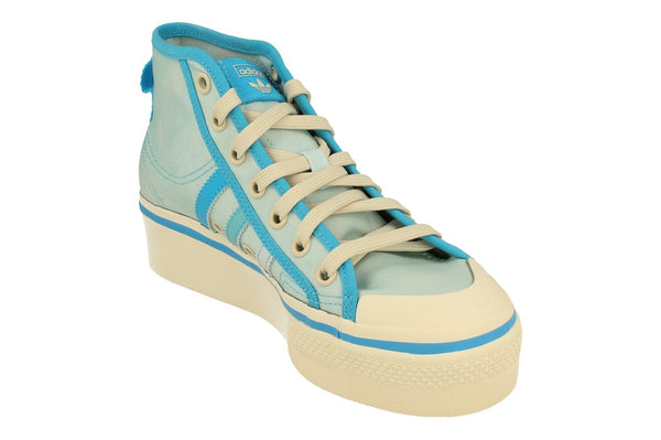 Adidas Originals Nizza Platform Mid Womens Trainers Sneakers GX4604 - Blue White Gx4604 - Photo 0