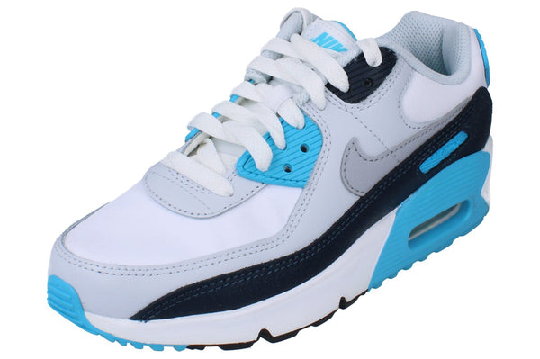 Nike Air Max 90 GS Trainers Hf6358 100 - White Wolf Grey Black 100 - Photo 0