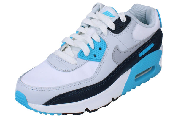 Nike Air Max 90 GS Trainers Hf6358 100 - White Wolf Grey Black 100 - Photo 0