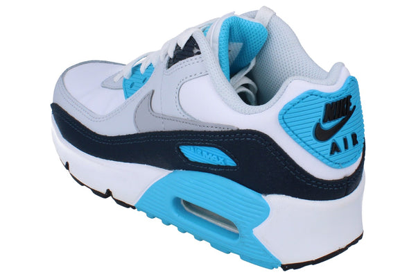 Nike Air Max 90 GS Trainers Hf6358 100 - White Wolf Grey Black 100 - Photo 0