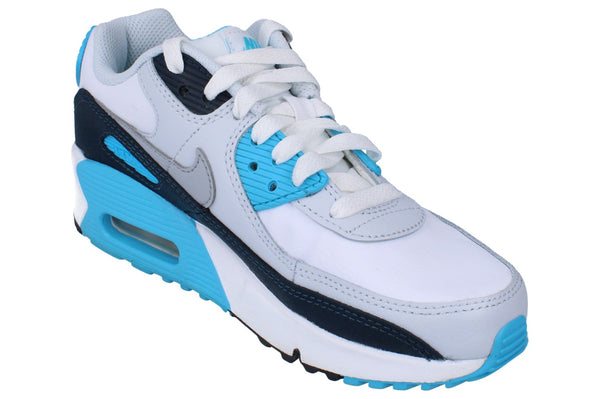 Nike Air Max 90 GS Trainers Hf6358 100 - White Wolf Grey Black 100 - Photo 0