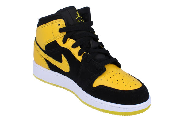Nike Air Jordan 1 Mid SE GS Trainers Hj5940 071 - Black Varsity Maize White 071 - Photo 0