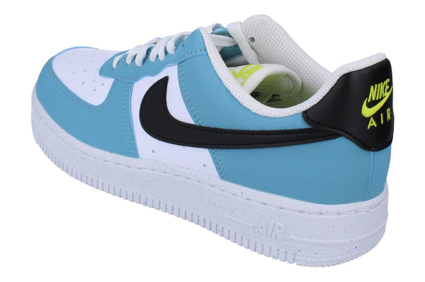 Nike Womens Air Force 1 07 Next Nature Trainers Hj9571  400 - Denim Turquoise Black White Cyber 400 - Photo 0
