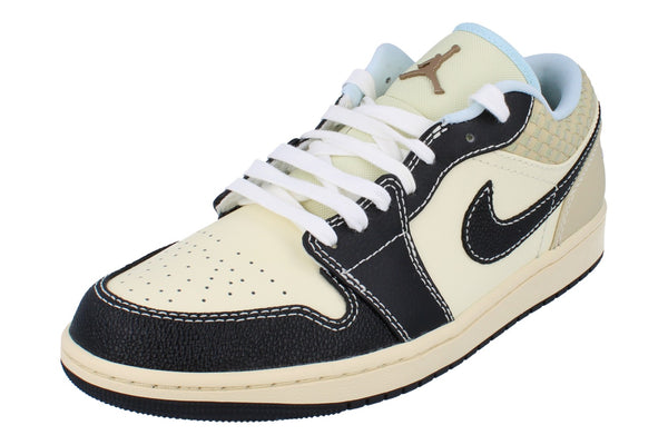 Nike Air Jordan 1 Low SE Mens Trainers Hq3437  101 - Coconut Milk Black Muslin 101 - Photo 0