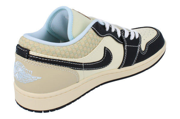 Nike Air Jordan 1 Low SE Mens Trainers Hq3437  101 - Coconut Milk Black Muslin 101 - Photo 0