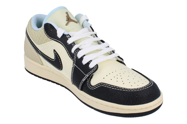Nike Air Jordan 1 Low SE Mens Trainers Hq3437  101 - Coconut Milk Black Muslin 101 - Photo 0