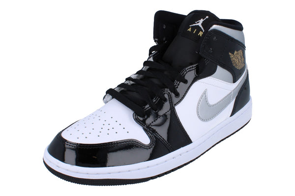 Nike Air Jordan 1 Mid SE Mens Trainers Hv0789  010 - Black Metallic Silver White 010 - Photo 0