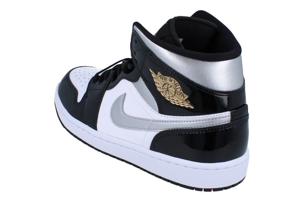 Nike Air Jordan 1 Mid SE Mens Trainers Hv0789  010 - Black Metallic Silver White 010 - Photo 0