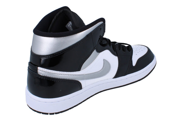 Nike Air Jordan 1 Mid SE Mens Trainers Hv0789  010 - Black Metallic Silver White 010 - Photo 0