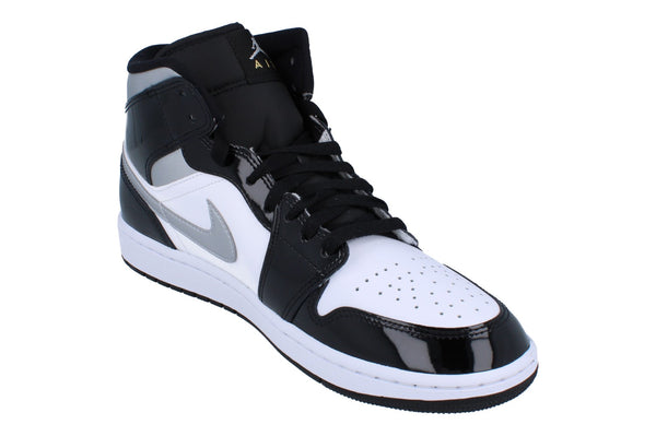 Nike Air Jordan 1 Mid SE Mens Trainers Hv0789  010 - Black Metallic Silver White 010 - Photo 0
