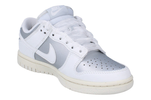 Nike Womens Dunk Low Next Nature Trainers Ib7311 Shoes  001 - Metallic Platinum Summit White 001 - Photo 0
