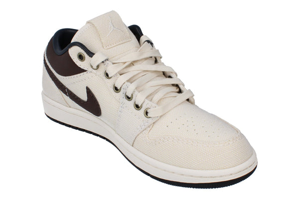 Nike Air Jordan 1 Low PRM Mens Trainers Ib8058 110 - Pale Ivory Baroque Brown 110 - Photo 0