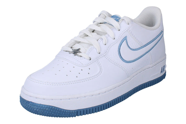 Nike Air Force 1 GS Trainers Iq0315 100 - White White Work Blue 100 - Photo 0