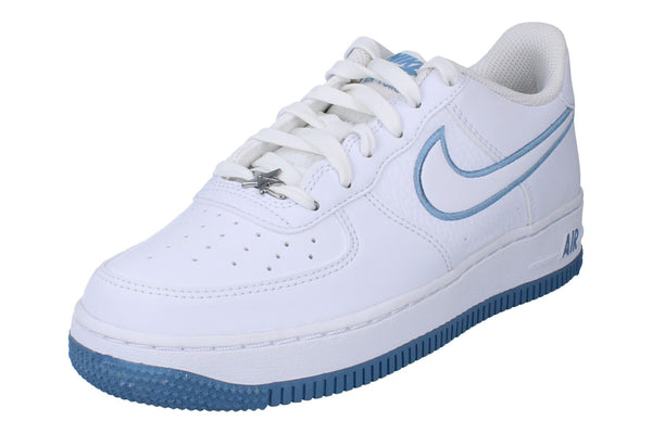Nike Air Force 1 GS Trainers Iq0315 100 - White White Work Blue 100 - Photo 0
