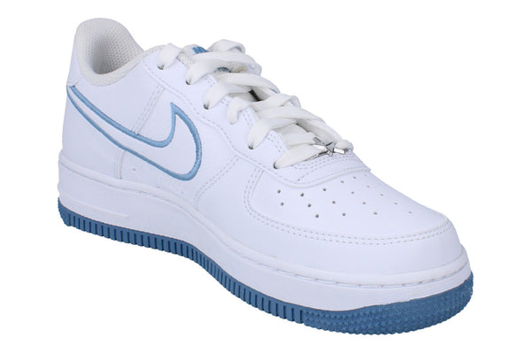 Nike Air Force 1 GS Trainers Iq0315 100 - White White Work Blue 100 - Photo 0