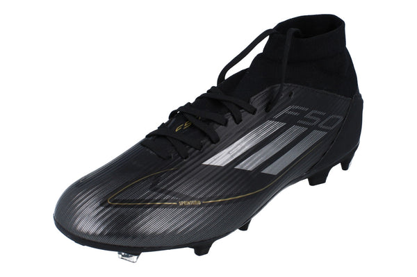 Adidas F50 League Mid Fg/Mg Mens Football Boots JI0419 - Core Black Iron Metalic Gold - Photo 0
