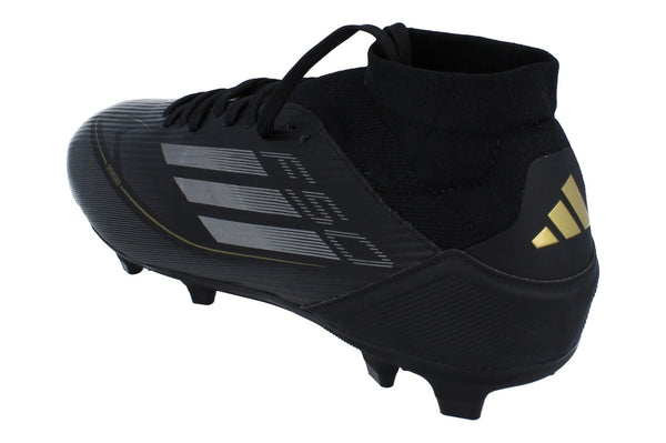 Adidas F50 League Mid Fg/Mg Mens Football Boots JI0419 - Core Black Iron Metalic Gold - Photo 0