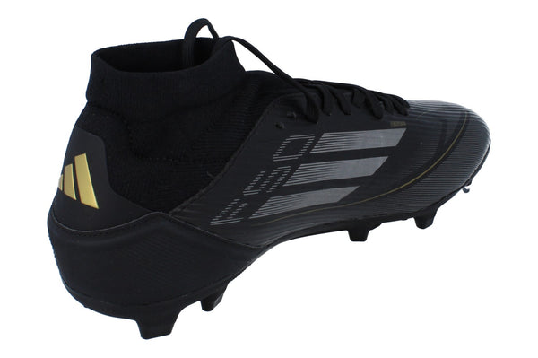 Adidas F50 League Mid Fg/Mg Mens Football Boots JI0419 - Core Black Iron Metalic Gold - Photo 0