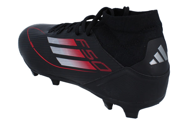 Adidas F50 League Mid Fg/Mg Mens Football Boots JI0435 - Black Iron Metallic Red - Photo 0