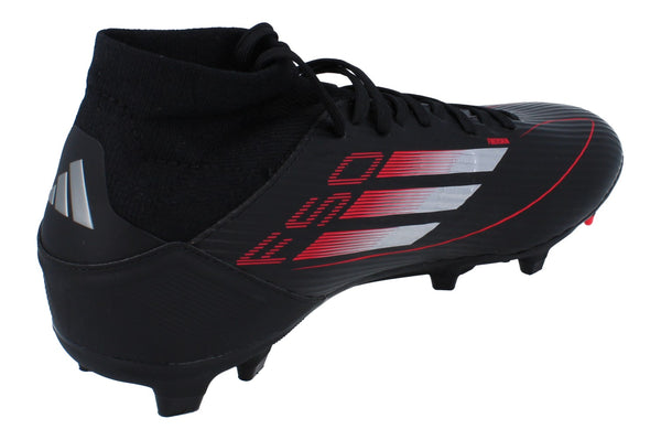 Adidas F50 League Mid Fg/Mg Mens Football Boots JI0435 - Black Iron Metallic Red - Photo 0