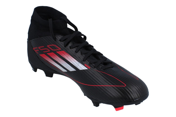Adidas F50 League Mid Fg/Mg Mens Football Boots JI0435 - Black Iron Metallic Red - Photo 0
