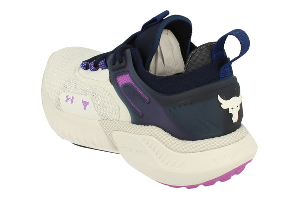 Under Armour Womens Project Rock 5 Disrupt Trainers 3026207  102 - White Navy 102 - Photo 0
