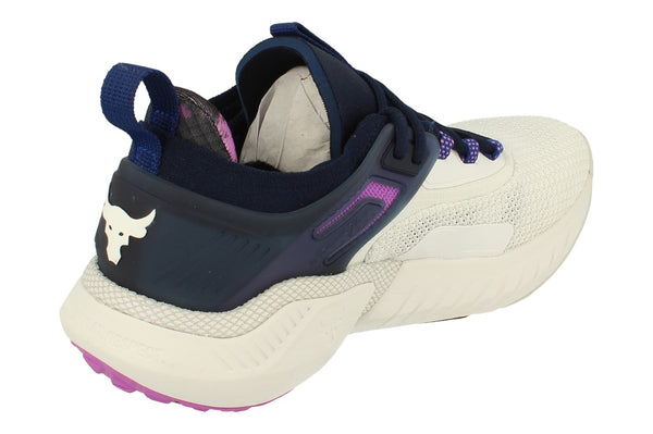 Under Armour Womens Project Rock 5 Disrupt Trainers 3026207  102 - White Navy 102 - Photo 0