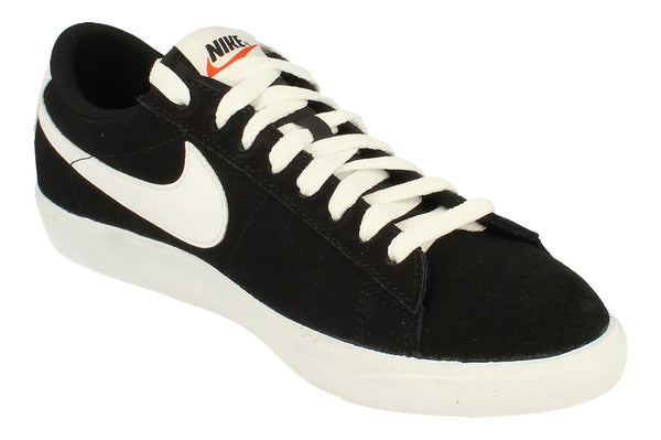 Nike Blazer Low PRM VNTG Suede Mens Trainers 538402  004 - Black White 004 - Photo 0