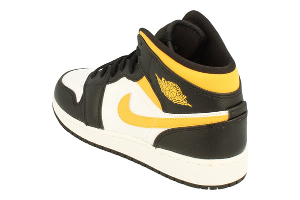 Nike Air Jordan 1 Mid GS Trainers 554725  554725 - White Pollen Black 177 - Photo 0