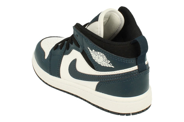 Nike Jordan 1 Mid PS Trainers 640734  411 - Armory Navy White Black 411 - Photo 0