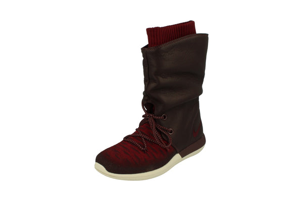 Nike Womens Roshe Two Hi Flyknit Trainers 861708 Sneakers Boots  600 - Deep Burgundy 600 - Photo 0