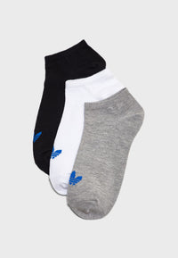 Adidas No Show Unisex Socks - 3 Pack - Grey/Black/White