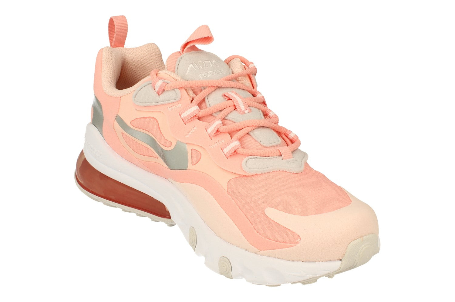 NIKE AIR MAX 270 REACT KIDS SHOES - UK 5 & 5.5 - PINK/SILVER/WHITE  (CQ5420-611)