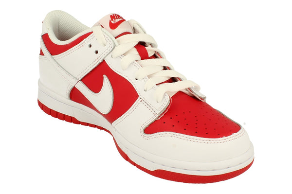 Nike Dunk Low GS Trainers Cw1590  600 - University Red White 600 - Photo 0