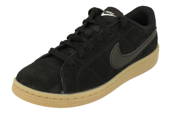 Nike Womens Court Royale 2 Suede Trainers Cz0218  001 - Black White 001 - Photo 0